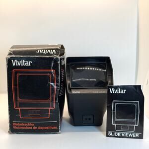 VTG Vivitar Slide Viewer Lighted 35mm Film Viewer 2x Magnifier w Box Retro Photo